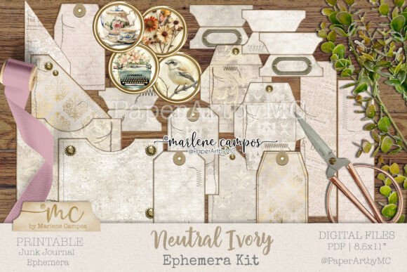 Download Neutral Ivory Ephemera Kit - Premium Resources